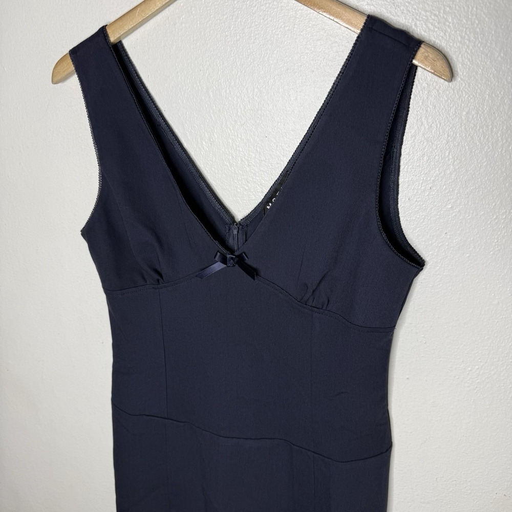 New Motel Ristia Dress Tailoring Navy Blue Womens Large Mini Preppy Babydoll - Picture 2 of 10